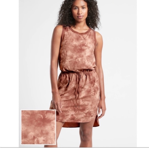 Athleta Rincon Evian Rose Pink Printed Marble Athletic Dress, size Small - Picture 1 of 9